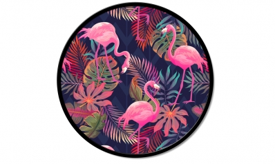 Круглая картина Pintdecor Fenicotteri Incorniciati