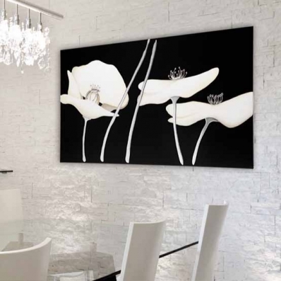 Декоративная панель Pintdecor P2882 Белые маки 120x70см