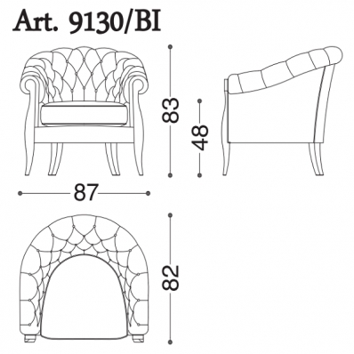 Диван Angelo Cappellini Siebel Classic 9130/BD3I